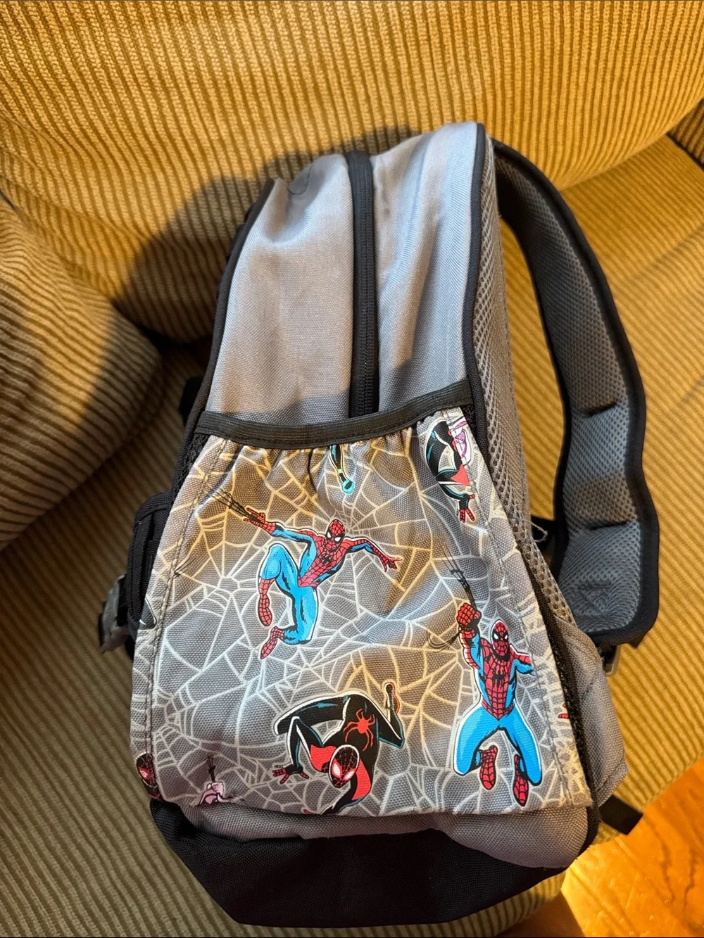 Pottery Barn Kids Gray Spider-Web Marvel Character Backpack